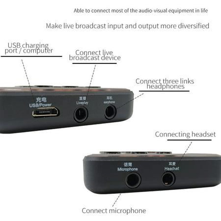 Muslady SK5 Upgraded Version Multi-functional DSP Sound Card Voice Changer with 8 Changing Voices 5 Atmosphere Effects Wireless BT Accompaniment Universal for Mobile Phone and Computer